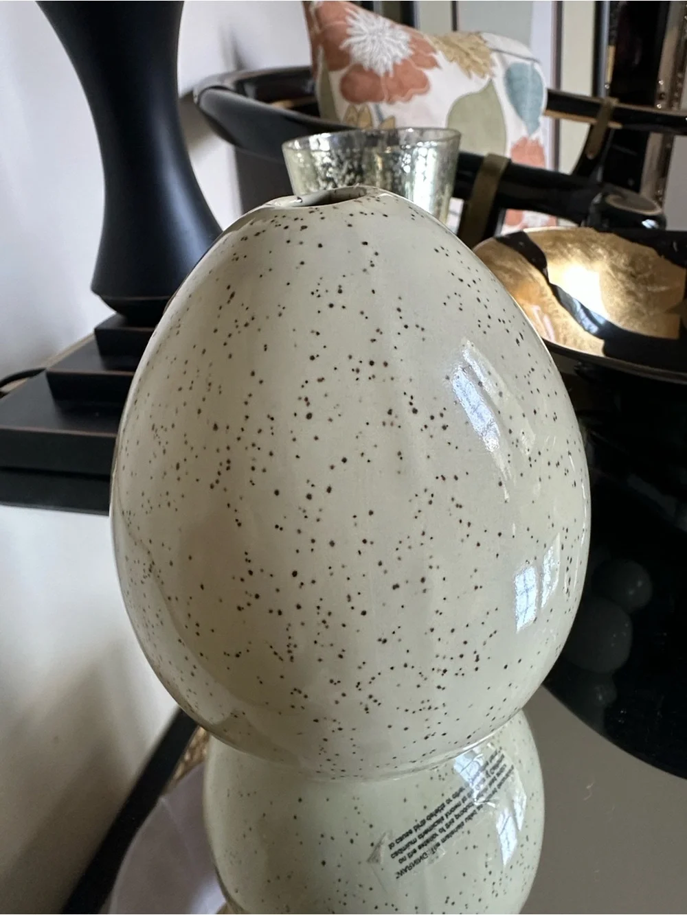 West Elm Speckled Egg Pottery Vase